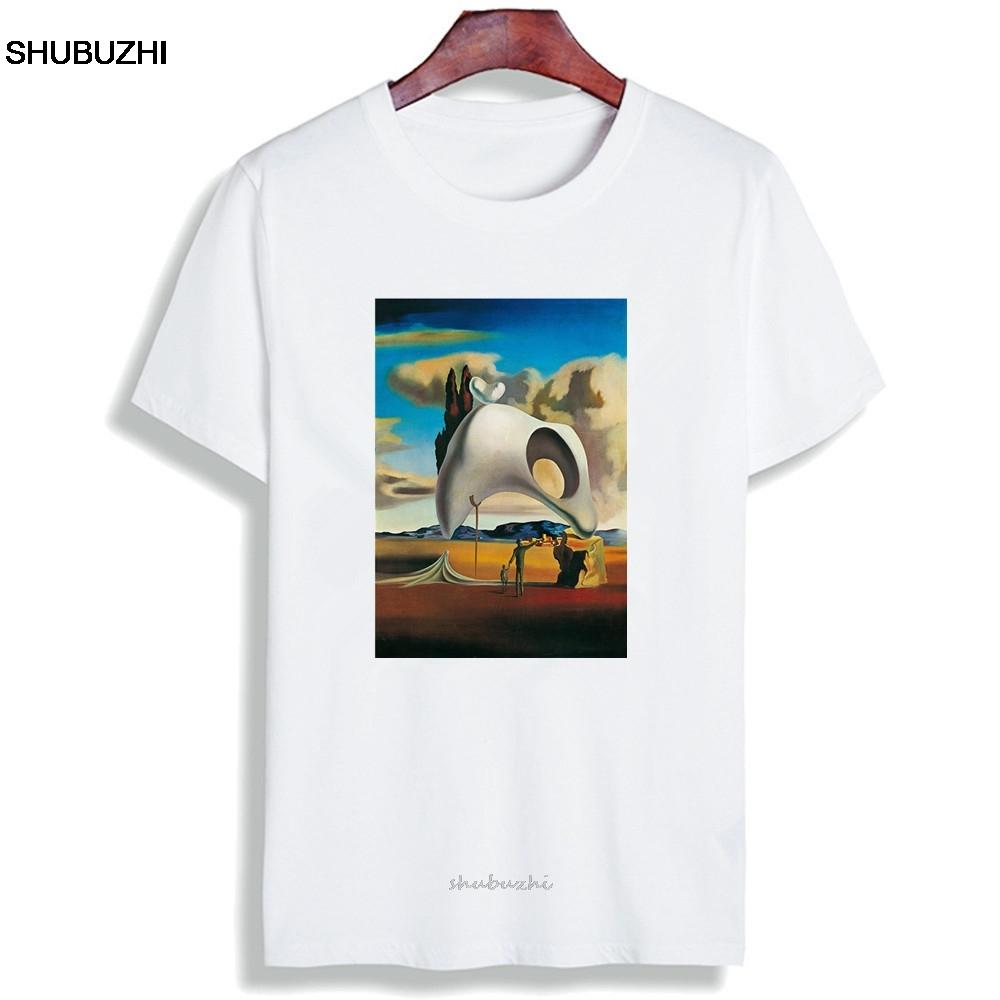 Skipoem Funny T shirt  Salvador Dali Surreal Art Cotton O Neck Tshirt Plus Size Short Sleeve Brand  TShirt Tops