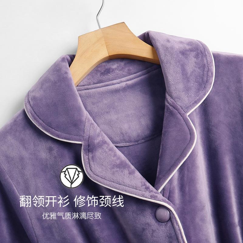 Pajamas Women'S Autumn And Winter Thin Velvet Warm Coral Velvet Winter Island Velvet Large Size Flannel Spring And Autumn Loungewear Set