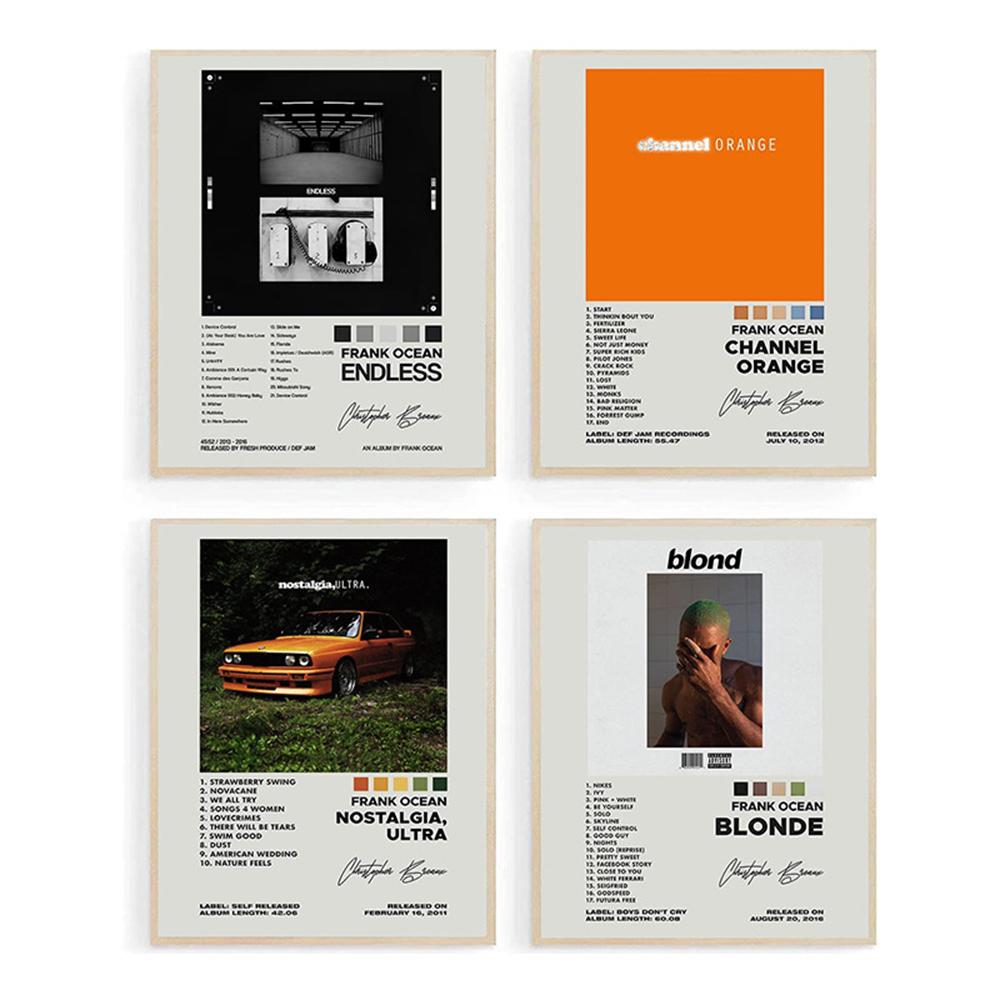 

4Pcs Frank Ocean Album Posters Cover Rapper Music Canvas Posters For Teen