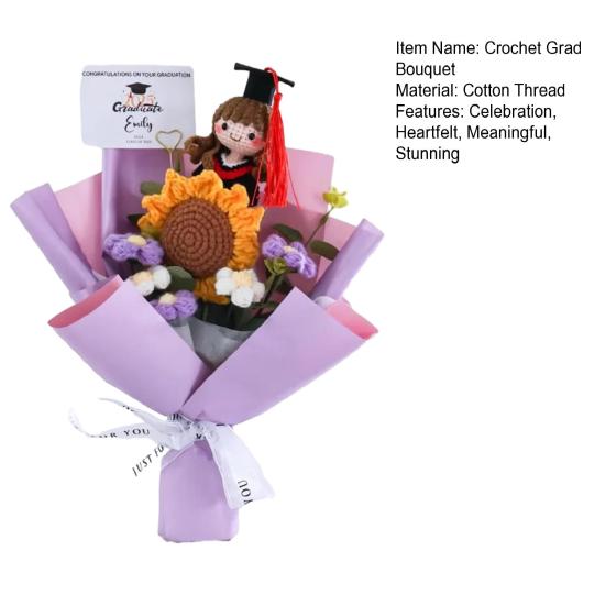Crochet Grad Bouquet for Graduation Birthday Home Decor