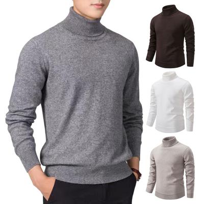 Herren Rollkragenpullover Slim Fit Strick Hoher Kragen Pullover Warm Winter Einfarbig Rollkragenpullover für Alltag Arbeit Schule Straße