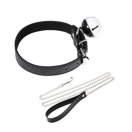 Opaska na kołnierz Seksowny metalowy dzwonek ze sztucznej skóry Wygodny pasek na szyję do sypialni