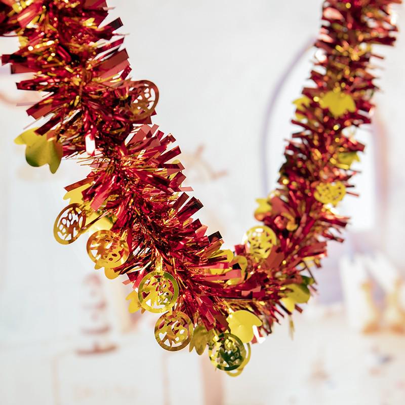 Shiny Ribbon Pull Flower Tinsel for New Year, Wedding, Birthday, and Indoor Festival Decoration