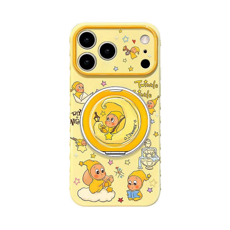 Star bracelet applies to 17promax iPhone case 15 silicone 16 cute cartoon 14 rotating bracket 13 women