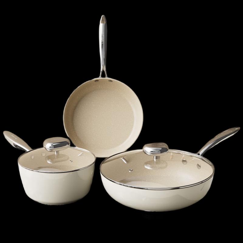 Velosan Pebble Series 3-Piece Non-Stick Cookware Set