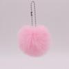6cm Pom-Pom Plush Ball Beaded Keychain - Faux Rabbit Fur, Ideal for Bags, Keys, Earphone Cases