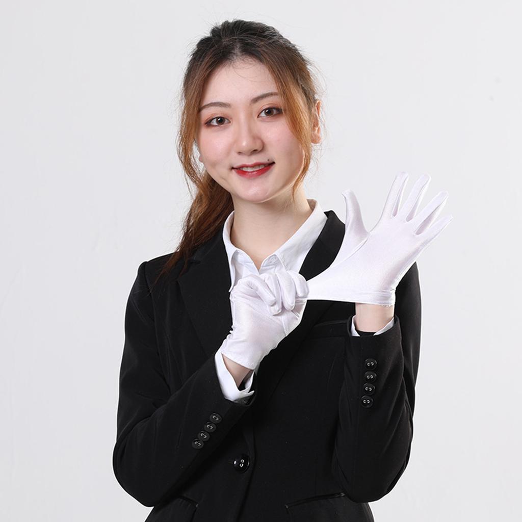 White Adult Gloves for Funeral Formal Tuxedo Parades Costume Gloves Halloween White Gloves Girls Boys Cosplay Supplies