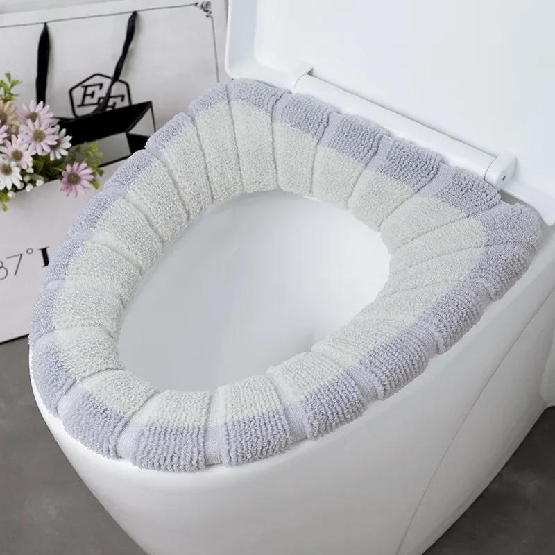 1Pc Bathroom Toilet Seat Cover Soft Warmer Washable Mat Cover Pad Cushion Seat Case Toilet Lid Cover Accessories Bath Home