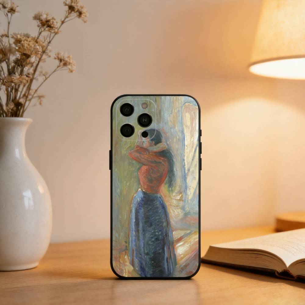 Art E-Edvard M-Munch Paintings Phone Case For iPhone 17,16,15,14,13,12,11 Plus,Pro Max,XS,Soft Silicone Black Cover