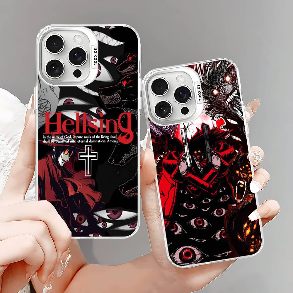 H-Hellsing Anime Coole Handyhülle Für iPhone 17 Air 16 15 14 13 12 11 Pro Max Farbe Hartschalen-Cover