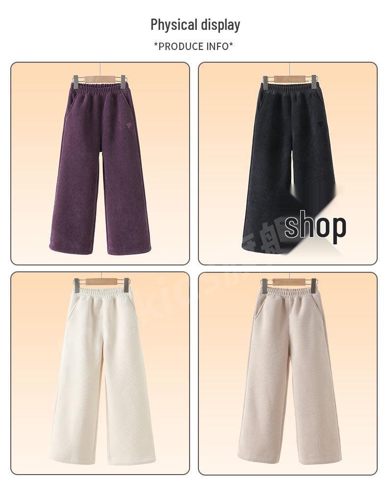 Girls' Fleece-Lined Wide-Leg Corduroy Pants - Winter 2025