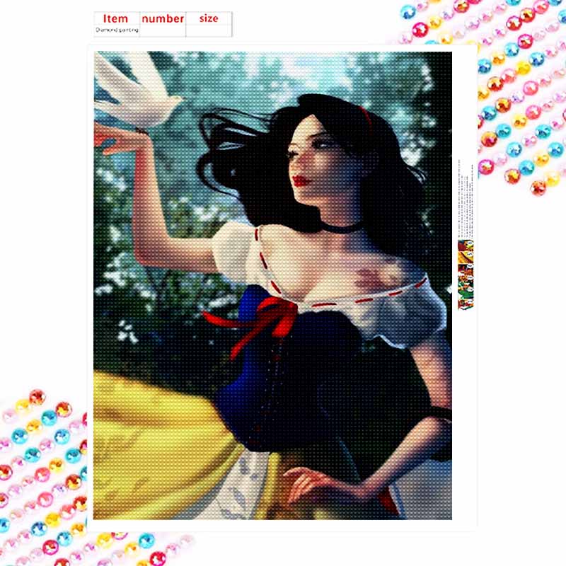 Disney Snow White Diamond Painting Kit 5D DIY, Suitable for Beginners and Craft Lovers, Interior Space Decoration