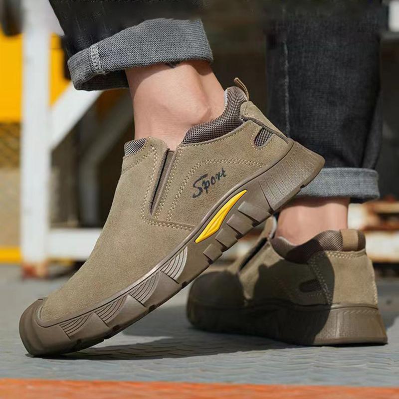 Oulylan Male Steel Toe Labor Footwear Anti Odor Breathable Safety Shoes Anti-puncture Protection Boot For Outdoor Workers