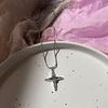 Vintage Silver Color Star Pendant Necklace For Women Men Goth Punk Aesthetic Chain Korean Fashion Party Gift