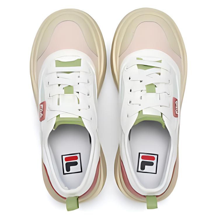 FILA Jellyfish Design Lightweight Comfortable Stitching Durable Increased Height Low-Top Canvas Shoes Women sneaker Pink Green F12W421305FCS