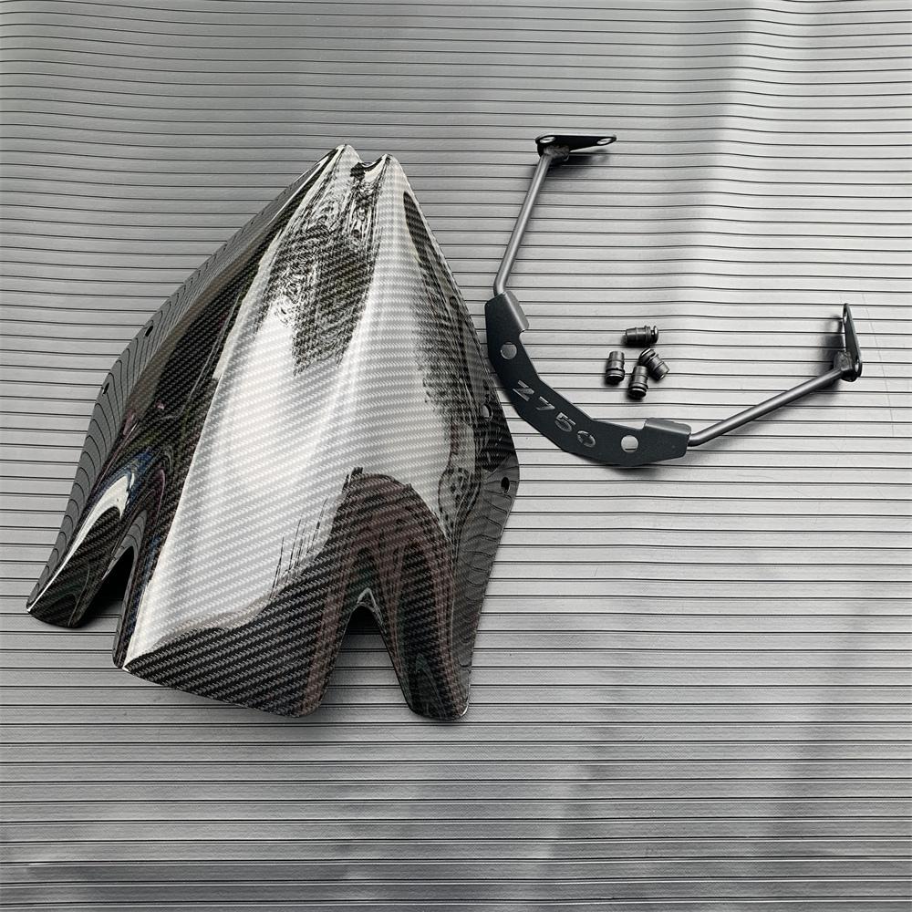 Karbonfaser-Muster Lackierung Windschutzscheibe Windschild Doppelt-Blase Für Kawasaki Z750 Z750R Z 750 2007 2008 2009 2010 2011