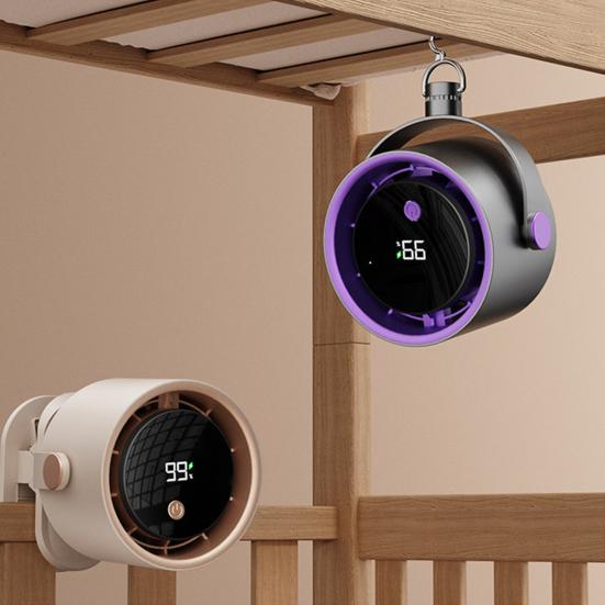 Desk Fan Digital Display 100 Speeds Strong Airflow Low Noise 360-Degree