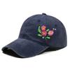 Embroidered Flower Diy Hat Soft Top Outdoor Sun Protection Casual Cotton Baseball Cap Fashionable Spring Summer Hat For Girls