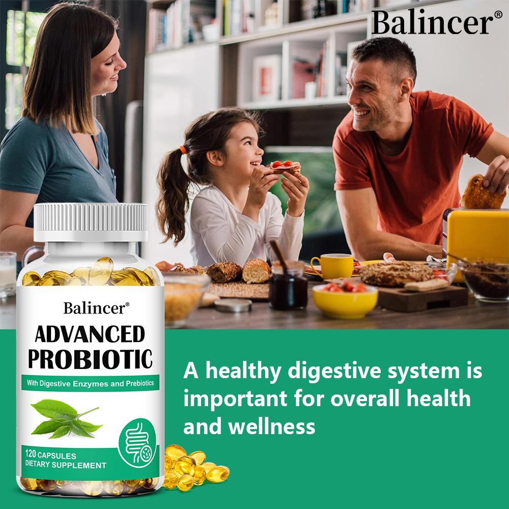 Advanced Probiotics Capsules With Digestive Enzymes And Prebiotics Vegan 120 Count
