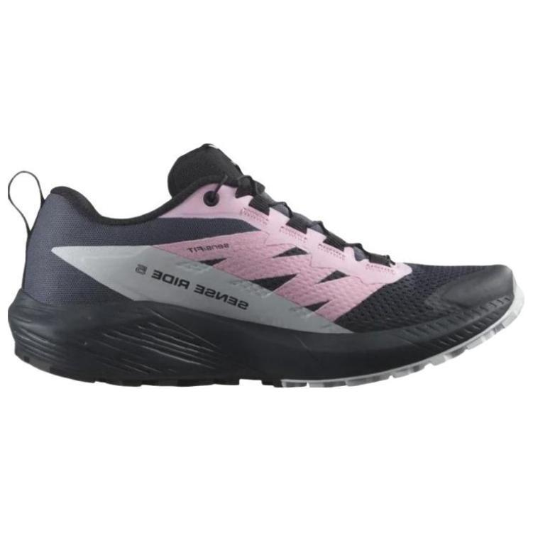 Salomon Sense Ride 5 Comfortable Shock Absorption Durable Breathable Low-Top Outdoor Functional Shoes Women Shoes Black Pink 471470