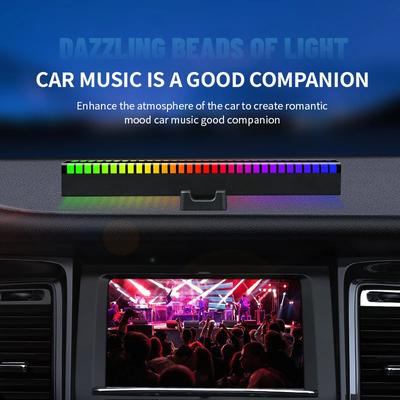 RGB LED Light Bar Music Sound Control Pickup Light Rhythm Ambient Lamp Atmosphere Night Light for Car TV Game Computer Desktop