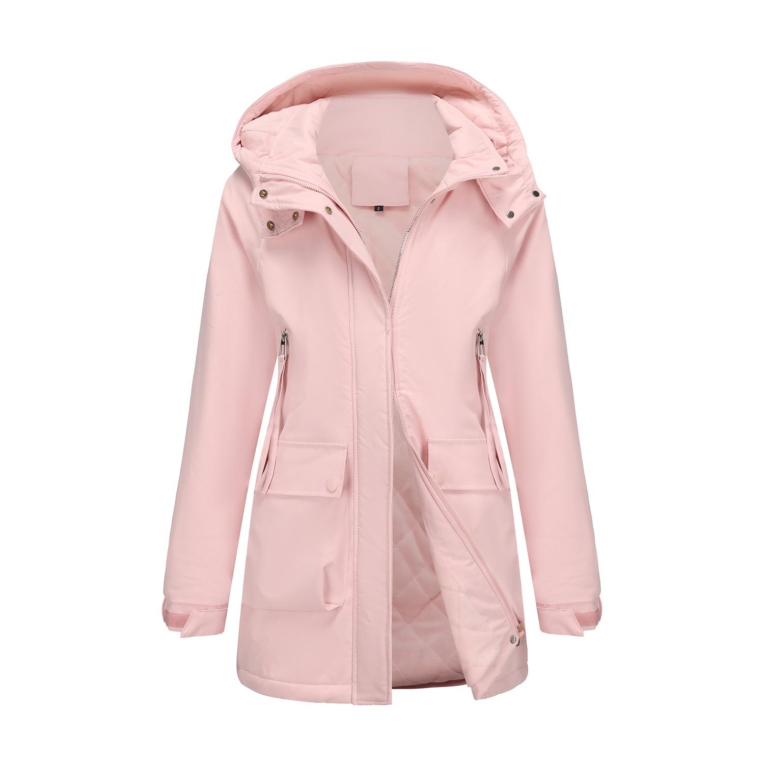 

Женские куртки для активного отдыха, худи, ветровки, водоотталкивающие, флисовая подкладка, утепленные теплые пальто, осенне-зимняя верхняя одежда, куртка для хайкинга, ветровка 2XL розовый