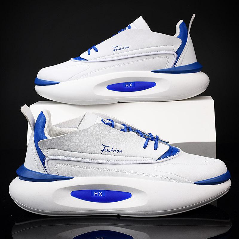 

2025 новая европейская станция open smile круглая головка дышащая сетчатая низкая мужская обувь на толстой подошве сращивание модная обувь повседневная обувь 45