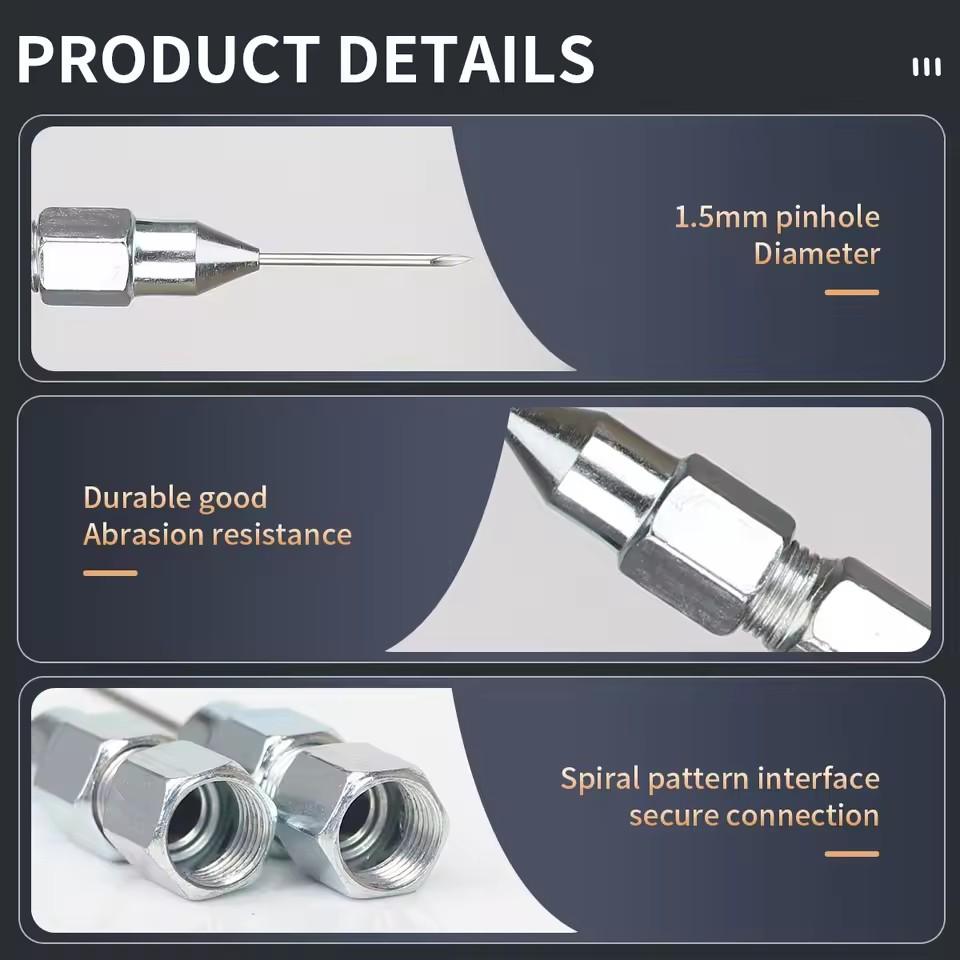 Car Grease Gun Needle Nose Nozzle Adaptor Lubricant Tip Oil Pump Syringe Repair Tool Accessory for Automotive Maintenance