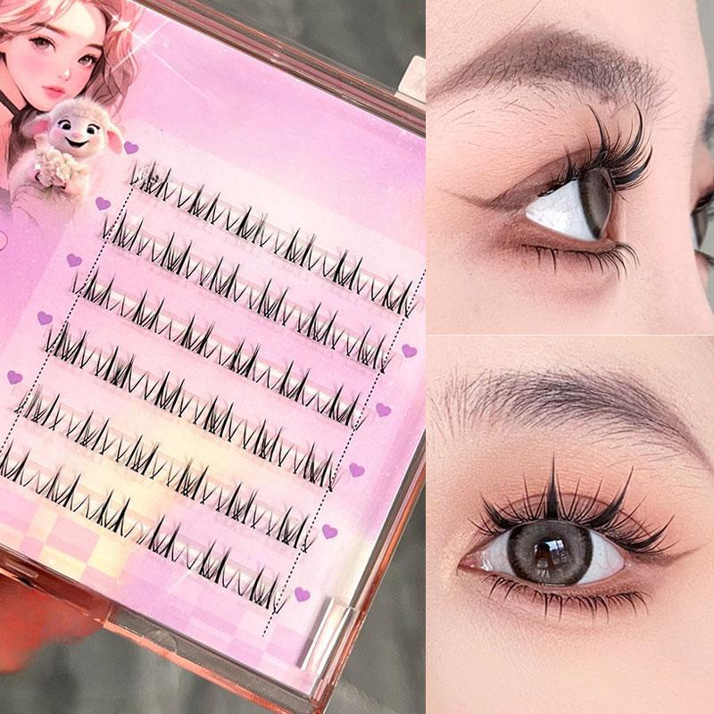 

Накладные ресницы, один кластер, наращивание ресниц, сегментированные ресницы, эффект лисьих глаз, отдельные накладные ресницы