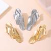 Vintage Golden Statement Stud Earrings For Women Fashion Jewelry Party European Long Punk Twist Irregular Geometry Accessories