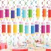 48pcs Colourful Paper Pencil Streamers Pvc Spiral Decoration Spiral Banner Party Ceiling Hanging Ornaments For School Home Kid