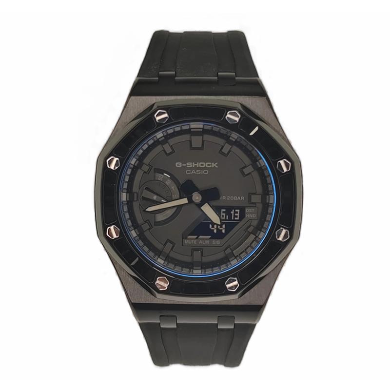 

CASIO Unisex Liquid Crystal,Analog Dual Display Series 44mm Black Watch GA-2100-1A1(Watch3--)