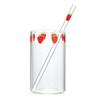 Cute Glass Strawberry Cups 300ML Straw Glass cups,Cute Strawberry Pattern Glass Bottles for Water Milk Tea,coffee Juice Tea Cups