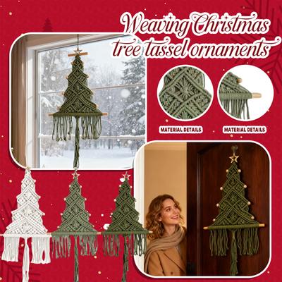 Large Macrame Christmas Tree Macrame Christmas Wall Decoration Hanging Ornaments Boho Wall Decor For Party Supplies