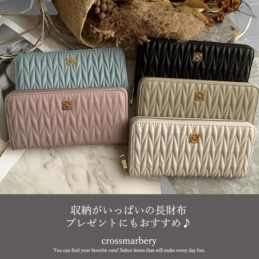 Crossmarberry Long Easy To Large Round Zipper Ivory Women's Wallet, Cute, Use, Capacity, Closure, Stylish, High-Quality Look, Quilted, Simple, Casual,