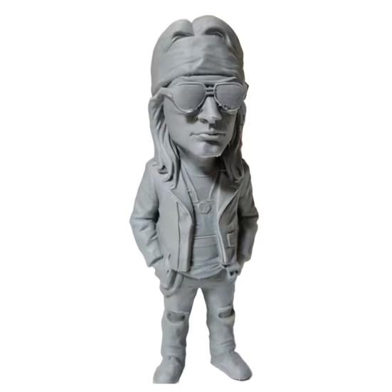 Simulated Music Singer Figurine Retro Rock 3D Printed Character