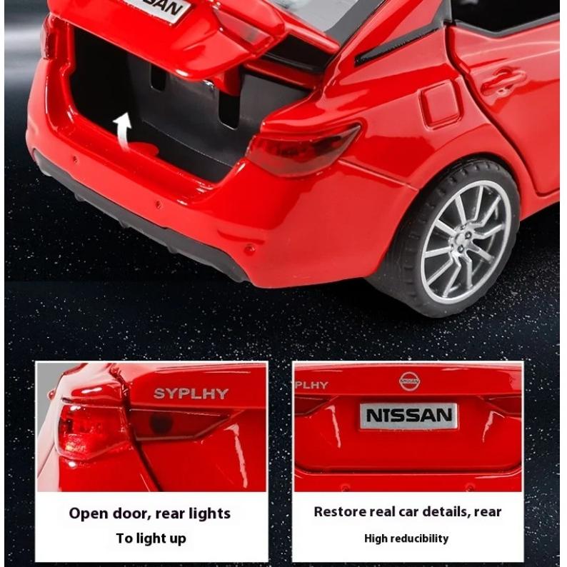 1/32 Scale Nissan Sylphy Alloy Car Diecast Metal Model Sound & Light Children Toy Simulated Miniature Car Model Kids Toys Gift for Boy