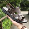 Thick Soled Massage Soled Sandals, Men's Genuine Leather Summer Sandals, Men's Casual Beach Shoes