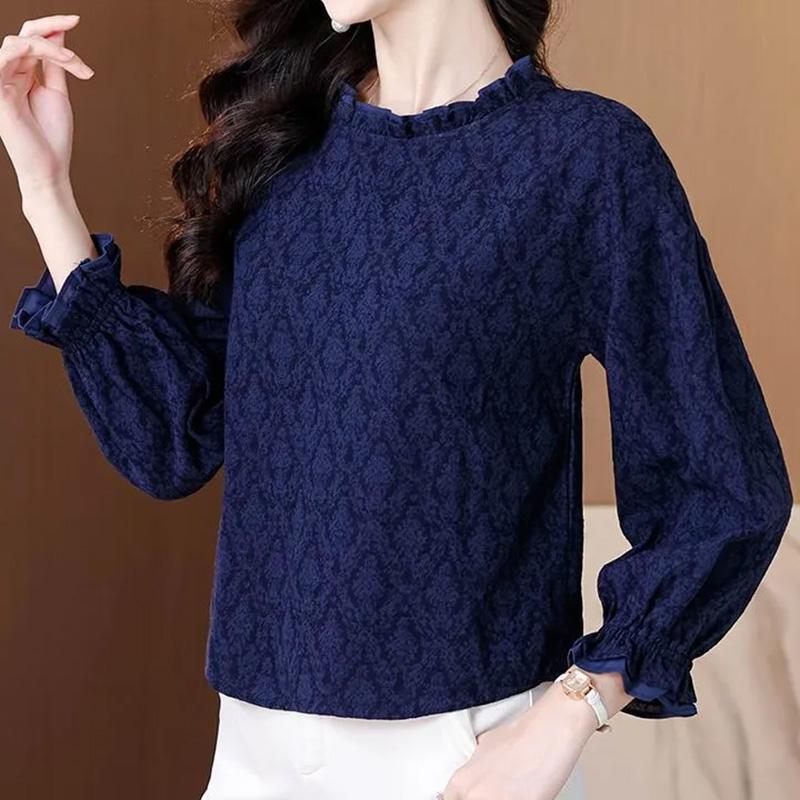 Shirts for Women Autumn Winter Thickened Pullover Warm Round-veck Stretchy Long Sleeve Oversize Jumper Tops