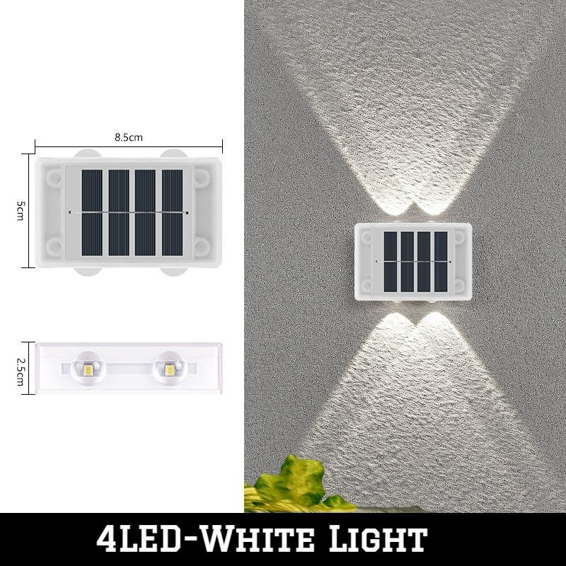 10/8/6LED Solar Wall Lamp Outdoor Waterproof Up and Down Luminous Lighting for Garden Fence Decoration Sunlight Light