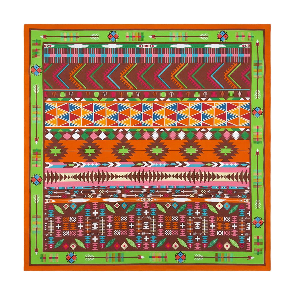 21'' Geometrical Pattern Bandana Head Scarf for Women Men Square Turban Head Scarf Punk Head Wrap Headwear