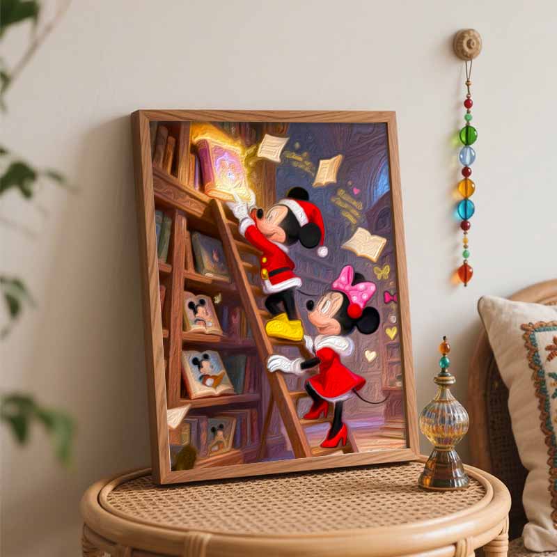 Disney Oil Paint Digital Painting Art Kit Christmas Library Mickey Minnie Magic FillIn Painting Home Decor