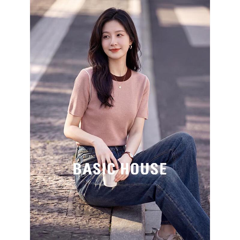 Basic House Women s Wool Blend 3/4 Sleeve Knit Top M