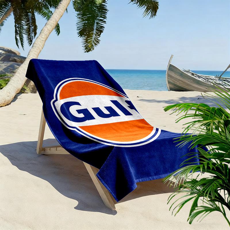 Logo del marchio Gulf asciugamano da spiaggia morbido da bagno da mare assorbente asciugamano da bagno stampa comfort moda asciugamani per viaggi e vacanze