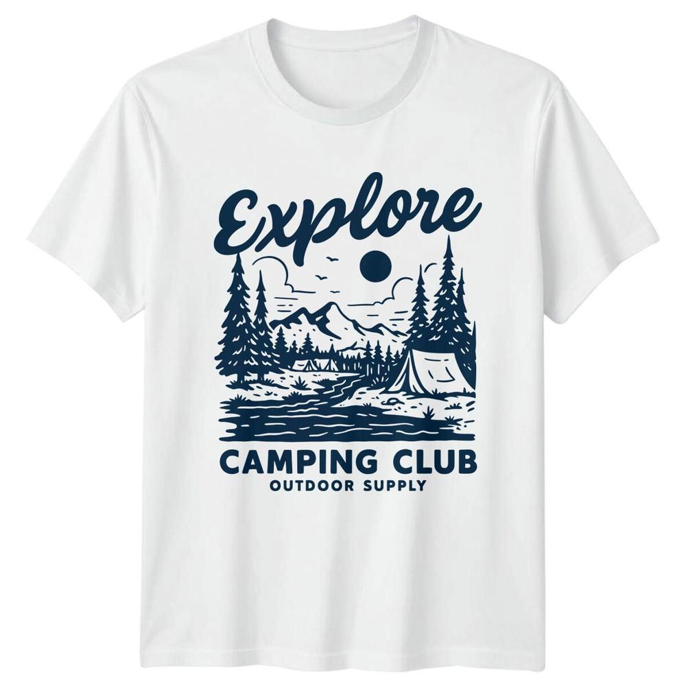 Explore Camping Club Outdoors Unisexs TShirt Unisexs Tee Graphic Unisex Top S