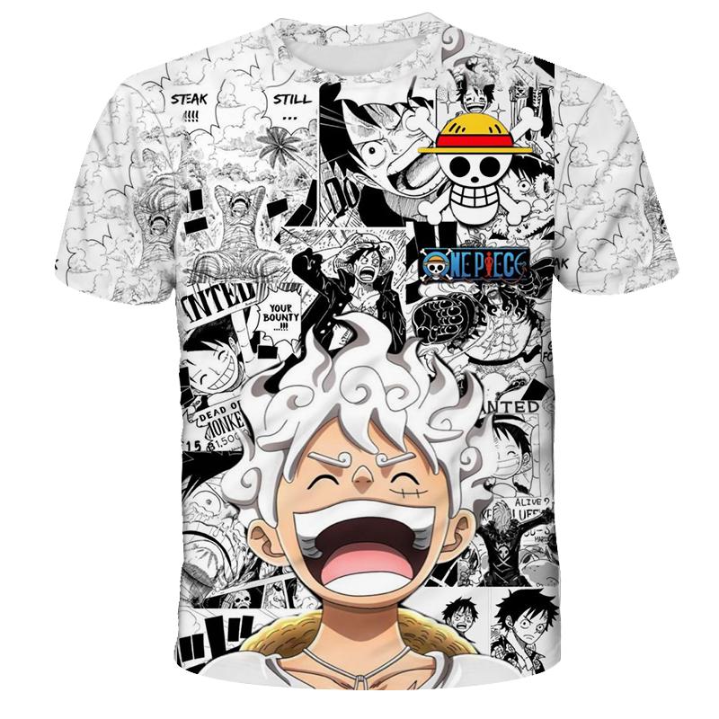 Anime One Piece Boy T-shirt Cosplay Luffy Cartoon Short-sleeved Men's Top Boy Loose Cool Gift Clothing Casual Adult T-shirt