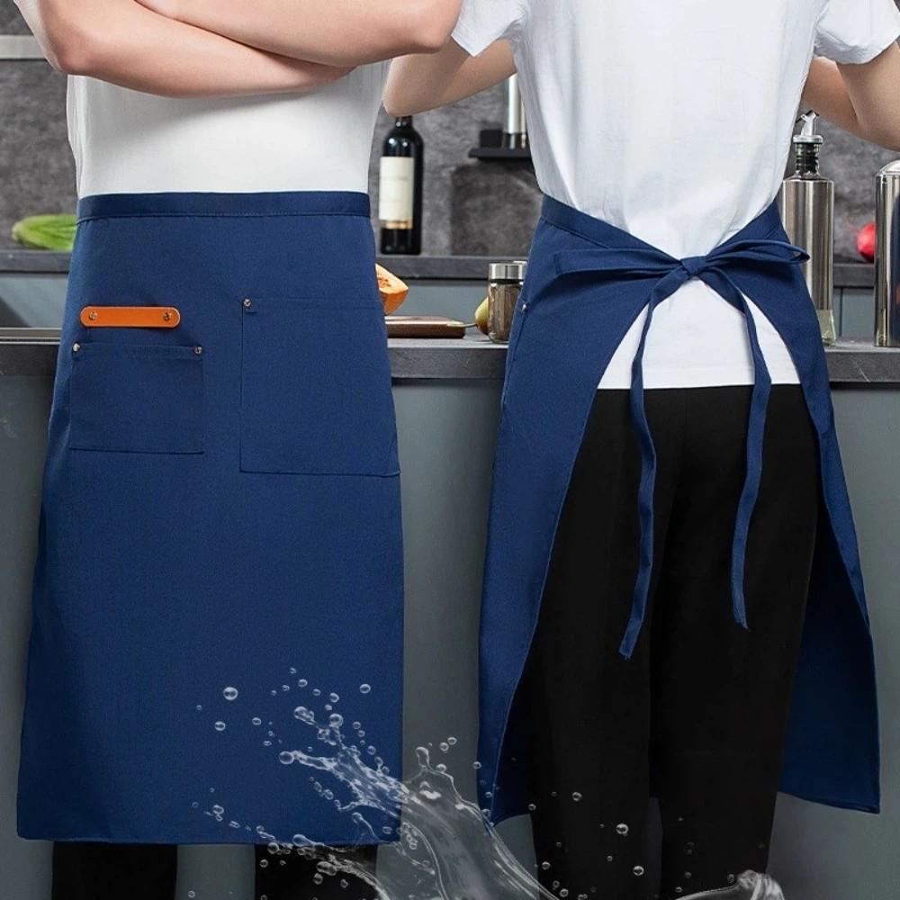 Multi-pocket Kitchen Apron Canvas Working Clothes New Waitress Apron  Restaurant Use