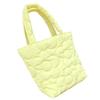 Flower Pattern Tote Bag Women Polyester Cute Elegant Handbag for Lunch Box Feeding Bottle Snack White