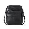 Men's Genuine Leather Vertical Crossbody Messenger Bag