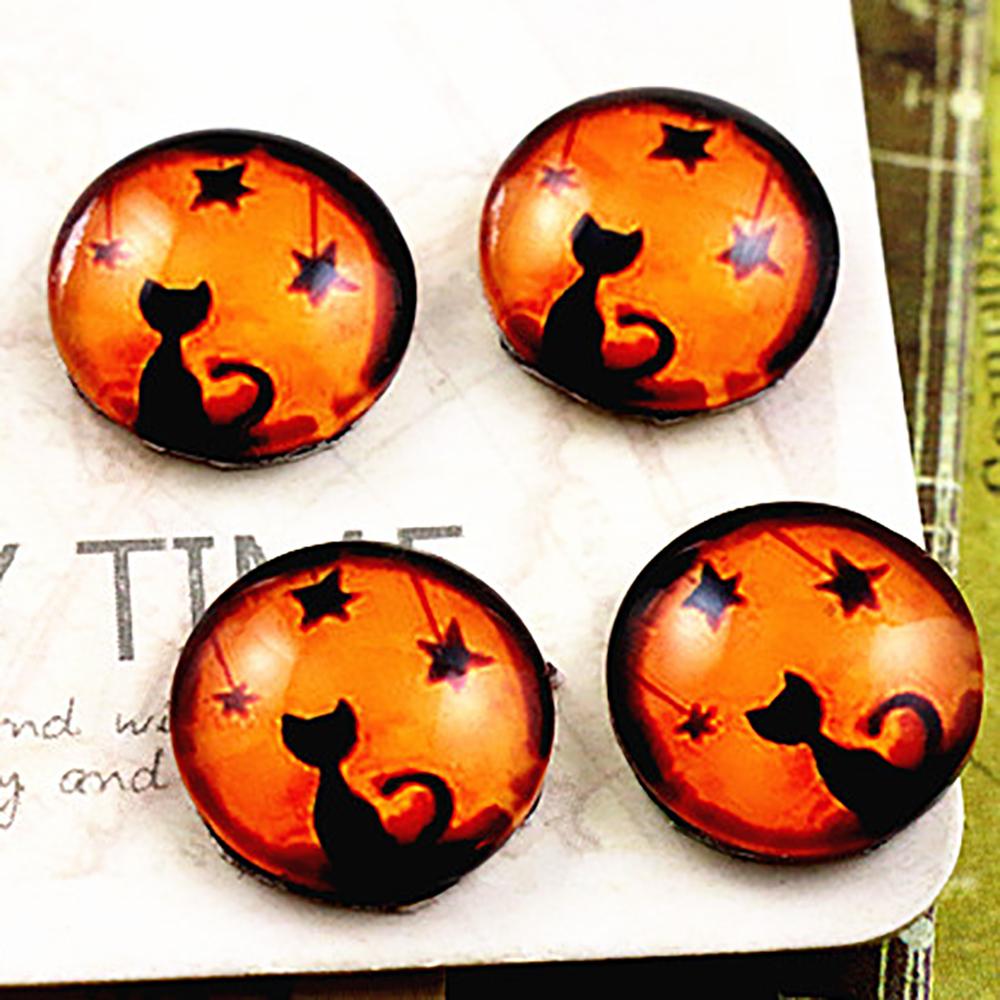 New Fashion 20pcs 12mm Cut Cat Owl Animal Pattern Handmade Photo Glass Cabochons DIY Jewelry Making Supplies for Blank Base